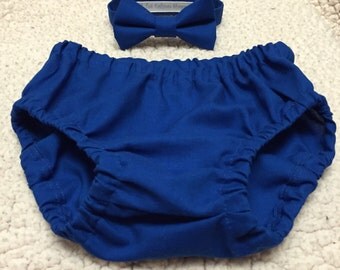Smash Cake Outfit Boy, Royal Blue Bow Tie Diaper Cover Set, Baby Boy Bow Tie Diaper Cover, First Birthday Cake Smash Outfit, Diaper Cover