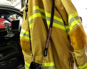 Fire Radio Strap with Bucket, firefighter radio holder with custom bucket, firefighter radio strap and holder, adjustible radio strap