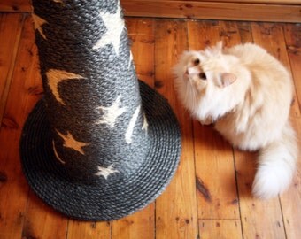 Handmade Huge Sisal Cat Scratching Post - The Wizard's Hat: Magic Edition - Choose Your Favourite Colour