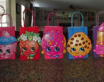 Shopkins Party Bags, Shopkins Goody Bags, Shopkins Birthday, Shopkins Party,Set of 8, lots of colors to choose from,READY TO SHIP!