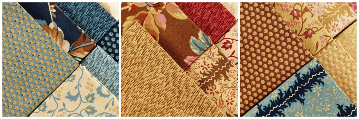 Lot 2 Moda Fabrics Sticks and Stones by Laundry Basket Quilts Charm
