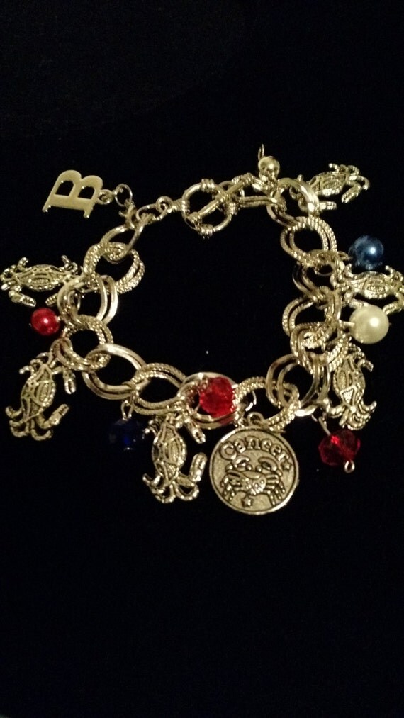 Items similar to Cancer zodiac charm bracelet on Etsy