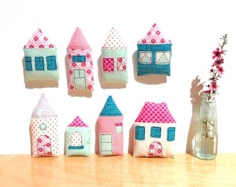 Fabric Houses, Window Ornaments, Nursery Decor, Kid's Room Decor