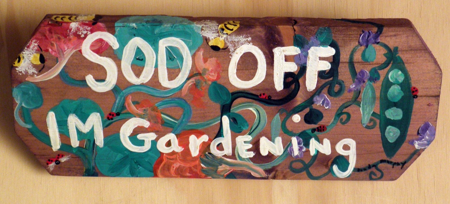 Whimsical Wooden Garden Sign Painted of Flowers by SignsBYstroke