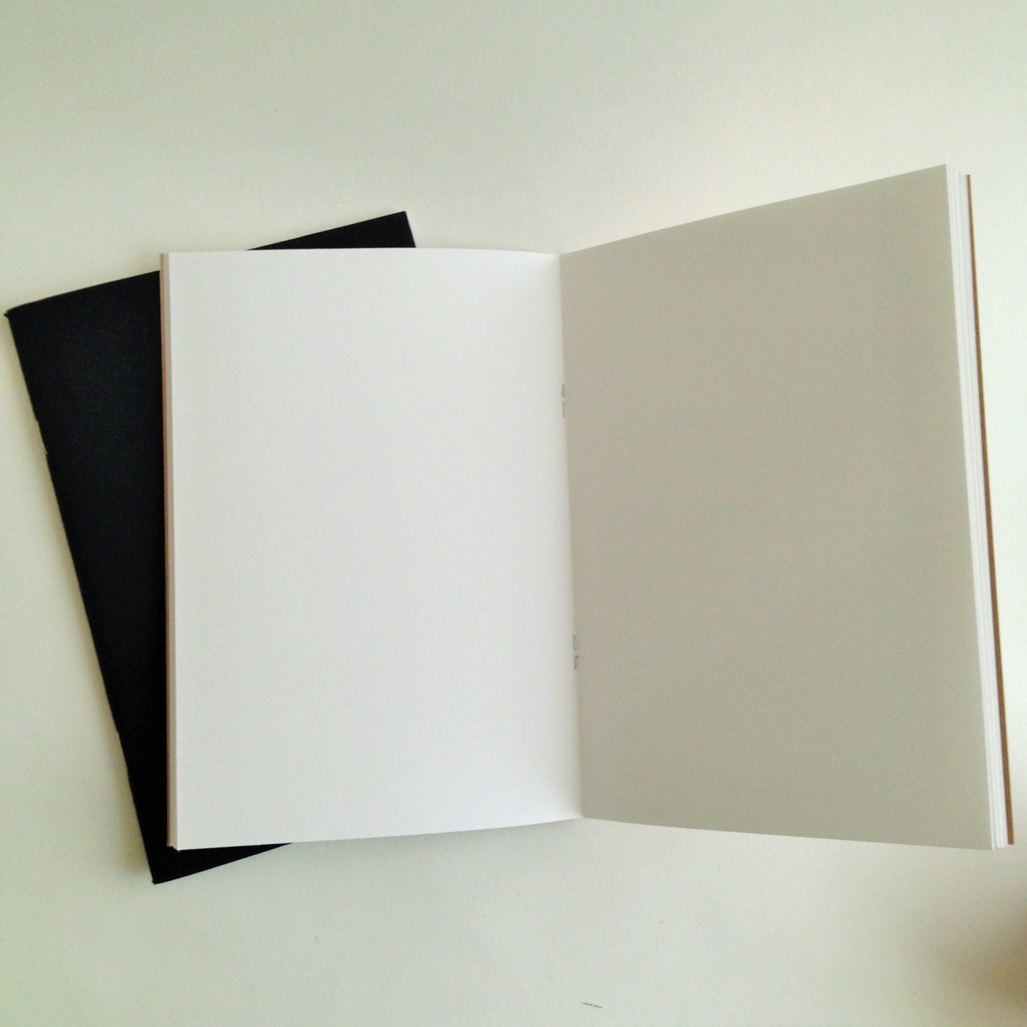 Pack of 2 A5 notebook/sketchbooks. Staple bound with 40 plain white