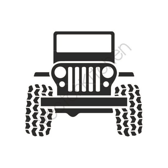 Download Jeep 4x4 Grill 4 Wheeling Cutting Template SVG EPS Silhouette