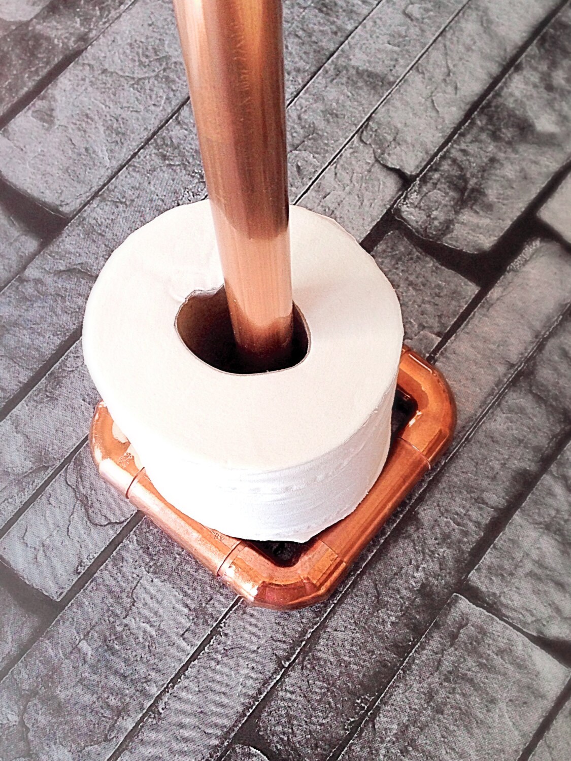 Toilet roll holder copper pipe and fittings free standing