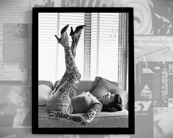 9x11.5 wall art - tattooed celebrity - classic - betty page