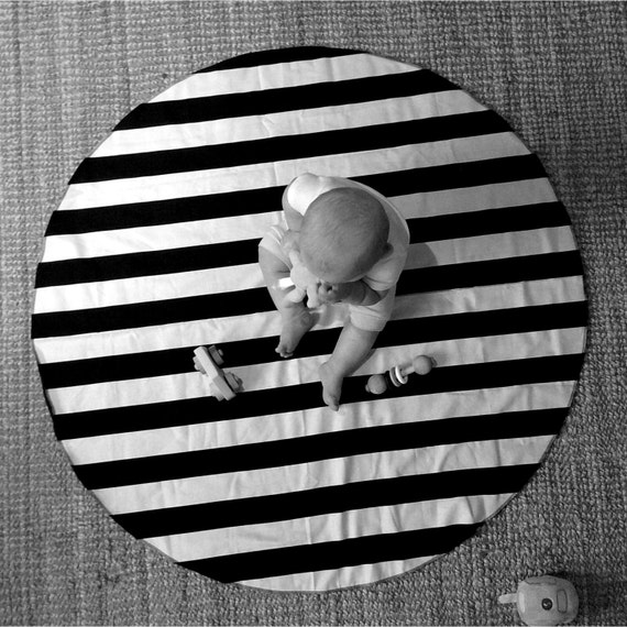 Round baby blanket round play mat baby playmat black and