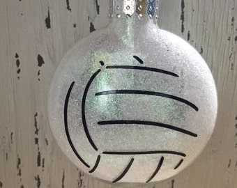 Personalized Volleyball Ornament || Live to Play || Christmas Ornament || Glitter Volleyball Ornament