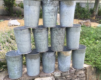 Vintage Sap Bucket - Sap Buckets - Vermont Sap Bucket Galvanized Bucket - Galvanized Steel - Industrial Bucket - Farmhouse Decor - Planter