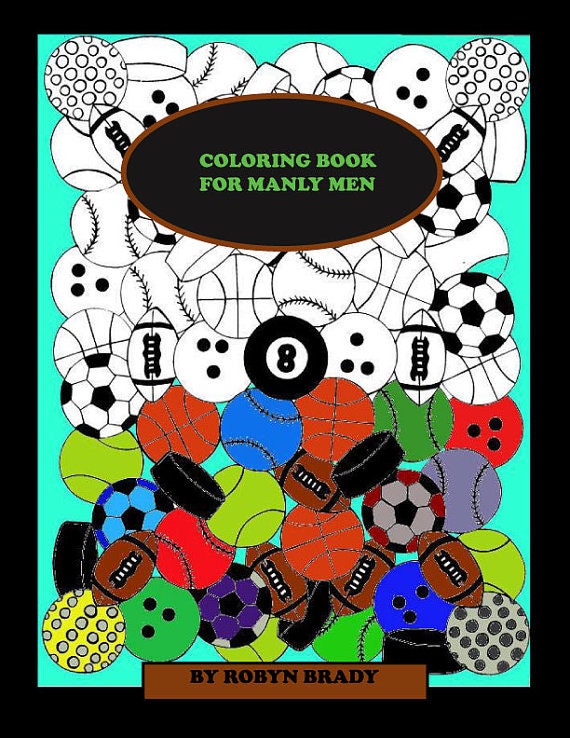 Items similar to Printable Adult Coloring Book for Men 10 Original Hand Drawn Images ...