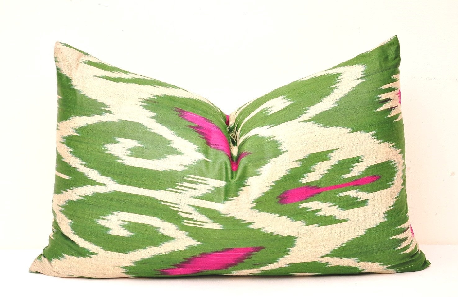 Green Ikat lumbar pillow Green Ikat pillow Green Ikat lumbar