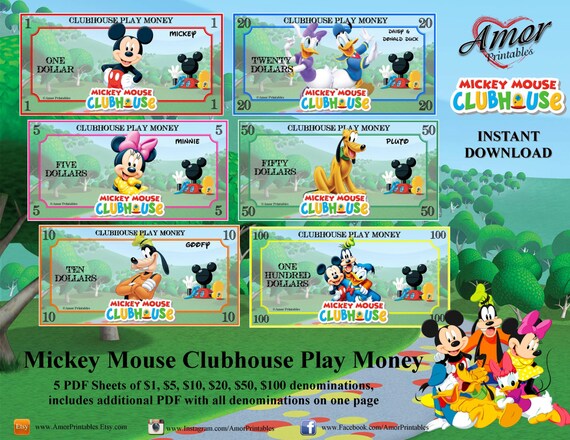 play money mickey mouse clubhouse printable play money