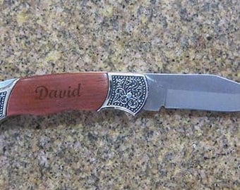 Rosewood Personalized pocket knife for groomsmen gifts, wedding birthday