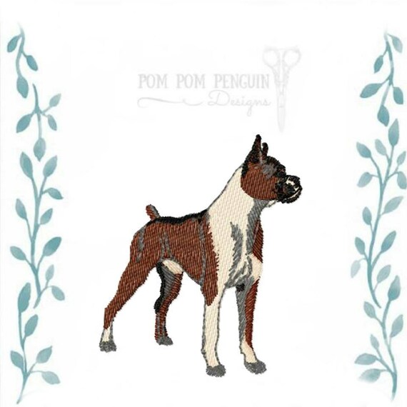 Boxer dog embroidery design in 9 formats instant download for