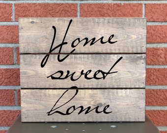 Home Sweet Home Sign - Whitewashed Wooden Sign - Personalized Gift - Home Decor