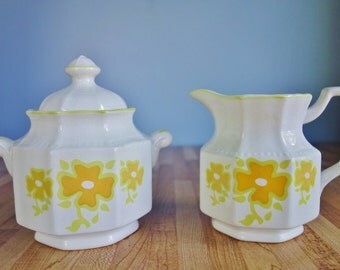 1970's Kensington Ironstone Sugar and Creamer Set - Piccadilly Design