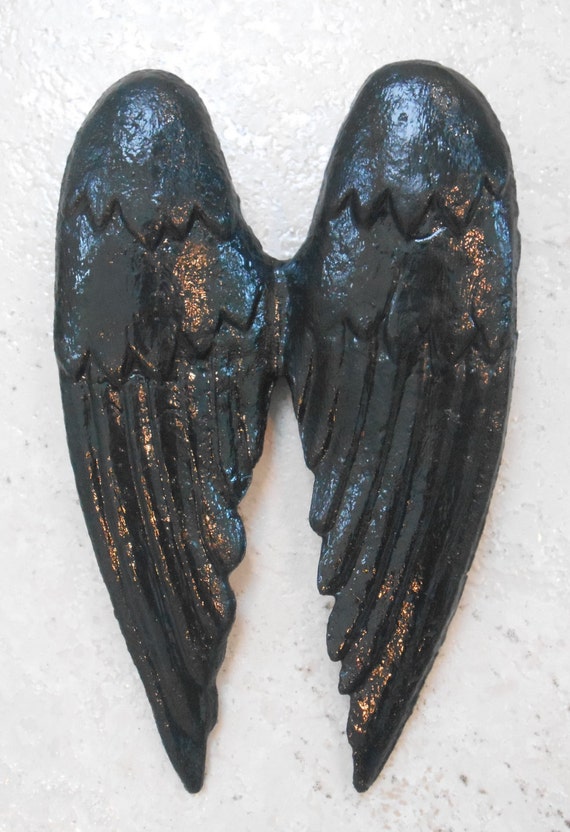 Black Angel Wings Wall Decor / Glossy Black Angel Wings / Home