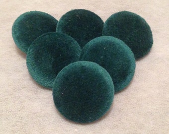 Green Buttons, Velvet Buttons, Fabric Covered Buttons, 31mm, Large Buttons, Shank Buttons, Coat Buttons, Sewing Supplies, Upholstery Buttons