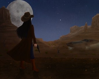 Illustration - under the eye of a celestial body