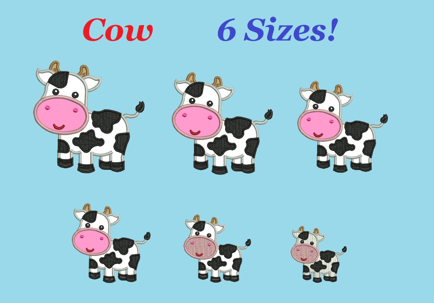 Cow Embroidery Designs Aplique Little Cow Design Embroidery