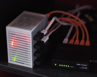 Tiny Raspberry Pi 'Server Rack' / Cluster Case (4 slots) - V2