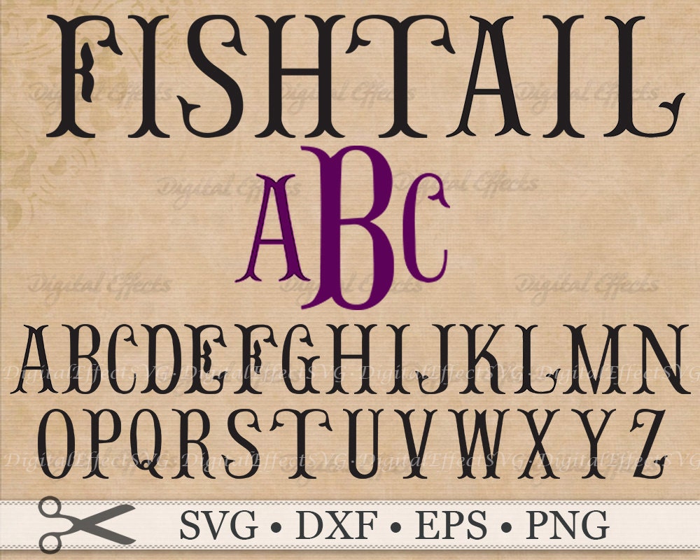 Download Fishtail Monogram SVG Files EPS DXF & Png Files Fishtail