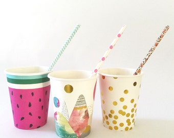 Unique paper cups related items | Etsy