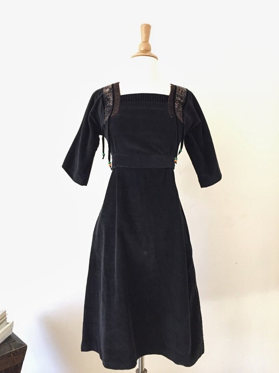 1960s Dress Corduroy Dress 60s Dress Velvet Dress