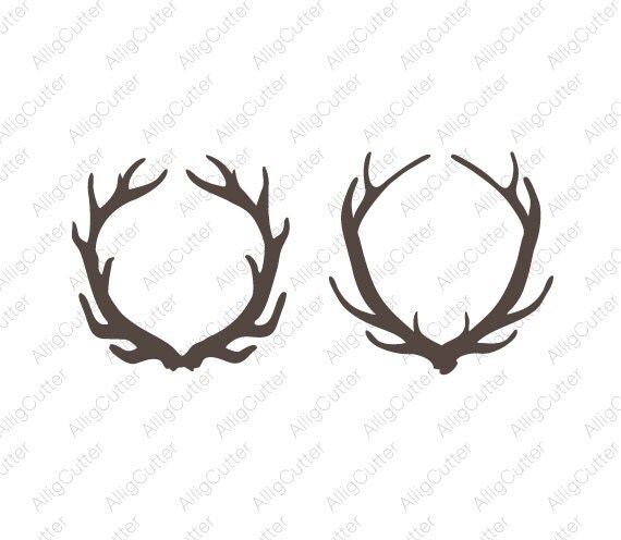 Download Deer Antlers Monogram frame SVG DXF PNG eps animal Cut ...