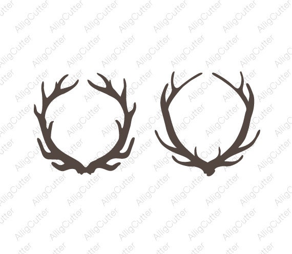 Download Deer Antlers Monogram frame SVG DXF PNG eps animal Cut Files for Cricut Design, Silhouette ...