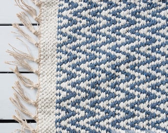 Indigo Blue Geometric Rug / Handwoven / The Tilda