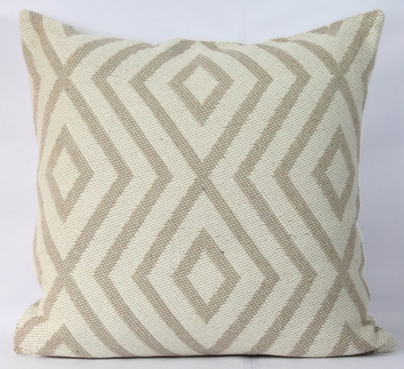 Beige pillow geometric throw pillow case 20x20 decorative
