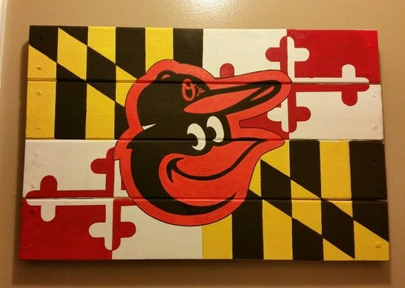 Orioles Bird Maryland State Flag Sign 100 By Craftsbymichellemd