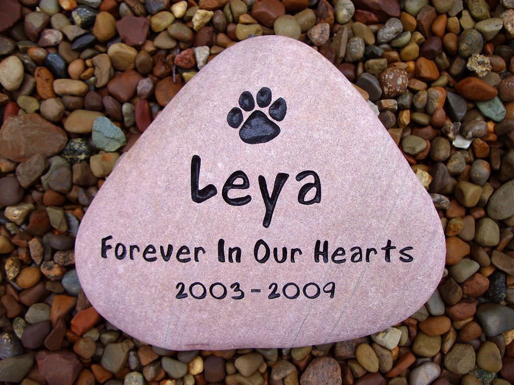Large River Stone Pet Memorial Custom Engraved Free