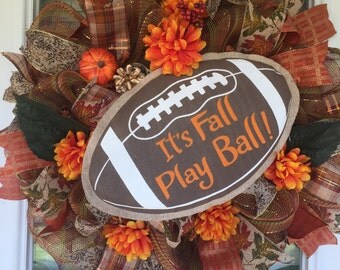 Football Wreath/Fall Wreath/Its Fall Play Ball/Autumn Wreath