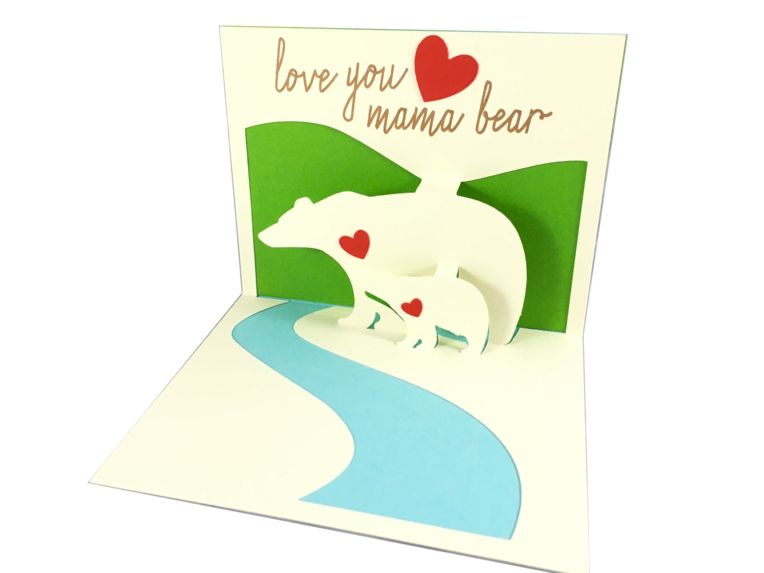 Pop Up 3D Mother's Day Card Mama Bear Pop Up Card