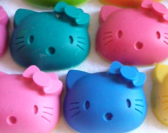 Recycled Crayons - Hello Kitty Inspired Crayons - Set of 6 - Children Birthday Party Favor Gift