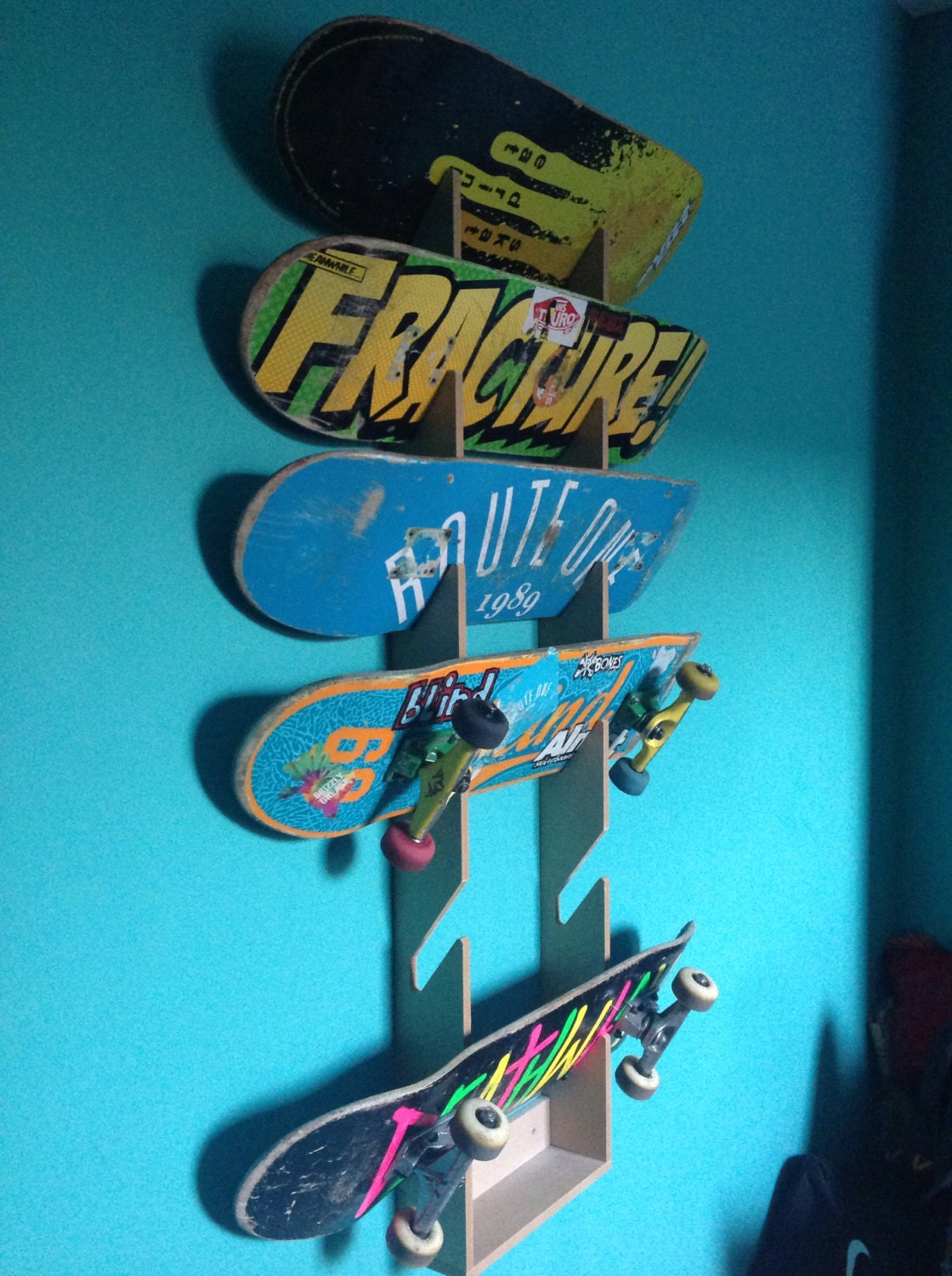 Skateboard Rack. Wall Mounted.