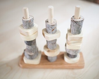 Natural Wooden Stackers, Montessori, Handmade Baby Stacker, Wooden Baby Toys, Baby Shower, First Birthday