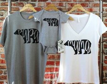 Mama Bear Shirt. Papa Bear Shirt. Baby Bear Shirt. Bear Family Shirt Set. Family Shirts. Mama Bear. Bear Shirts. Pregnancy Reveal