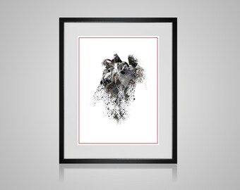 Gundam Wing Tallgeese Zecks Digital Fanart Ink-Blot Print