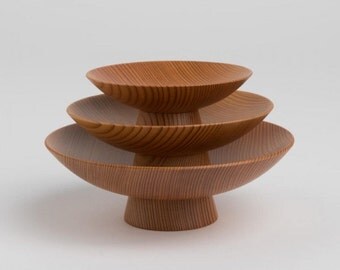Hand-Made Akita Cedar Sakazuki Sake Set - 3 Sakazuki