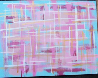 Pinks on Blue