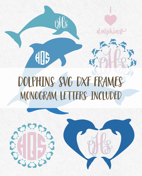 Download Svg Dolphins Monogram Frames Cut Files dolphins monogram svg