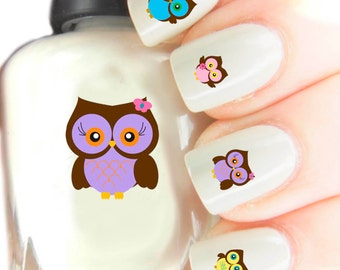 Unique owl nails related items | Etsy
