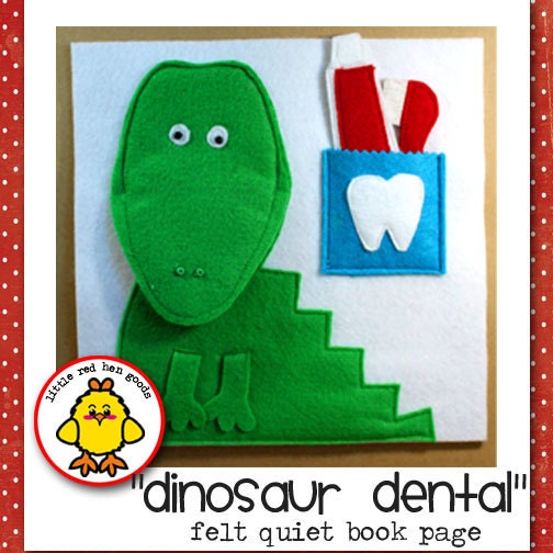 Dinosaur Dental Quiet Book Page