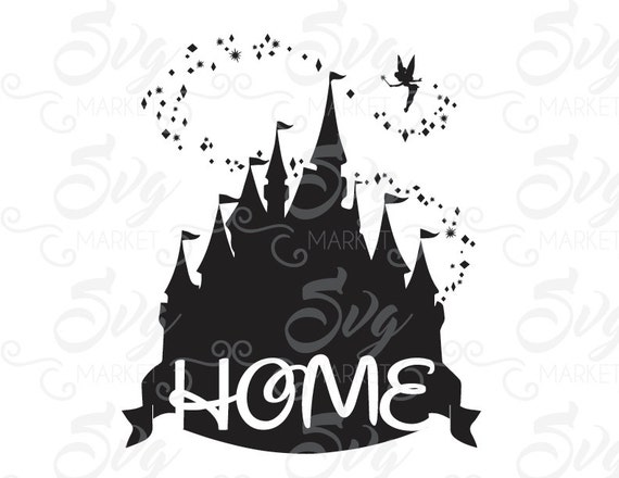 Download Disney Castle Tinkerbell Silhouette Cuttable by SvgMarketFiles
