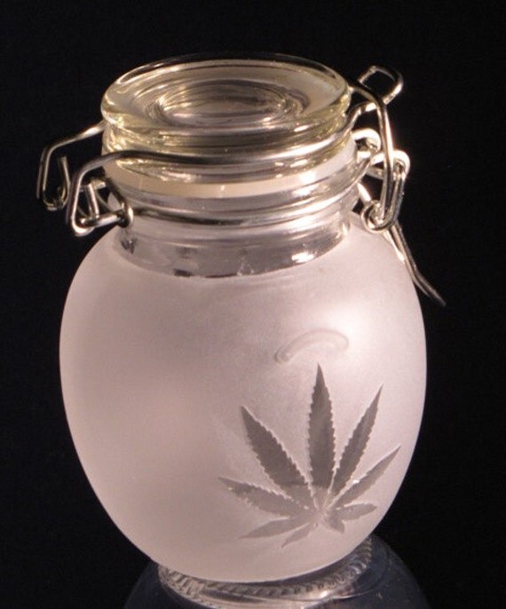 Marijuana Jar Marijuana leaf Design Weed jar Frosty Herbs